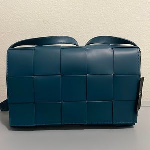 Valentina Fiore Blue Teal Handmade Italian Leather Handbag